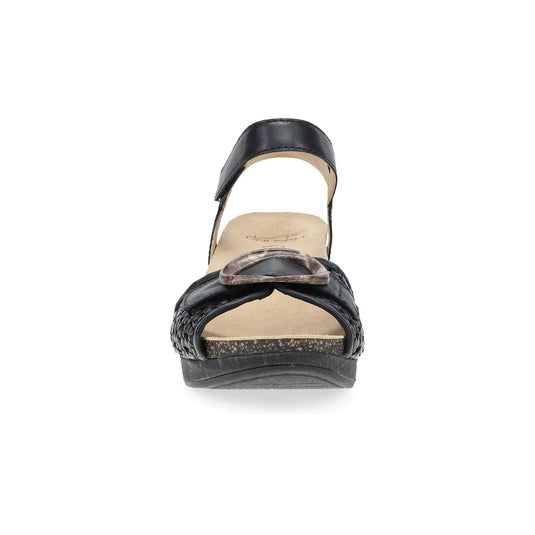 Dansko Women's Stella Wedge Sandal Black Woven