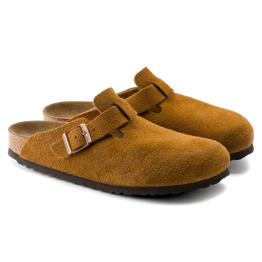 Birkenstock Sandals Boston Mink Suede Leather