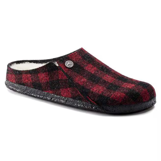 Birkenstock Men's Zermatt Shearling Slipper Plaid Red