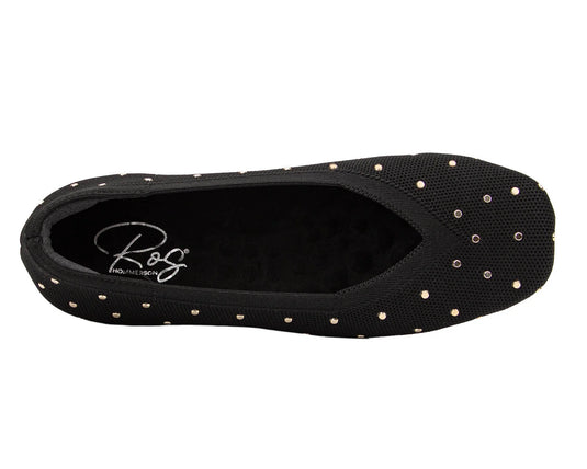 Ros Hommerson Women's Niki Loafer Black Knit With Stud