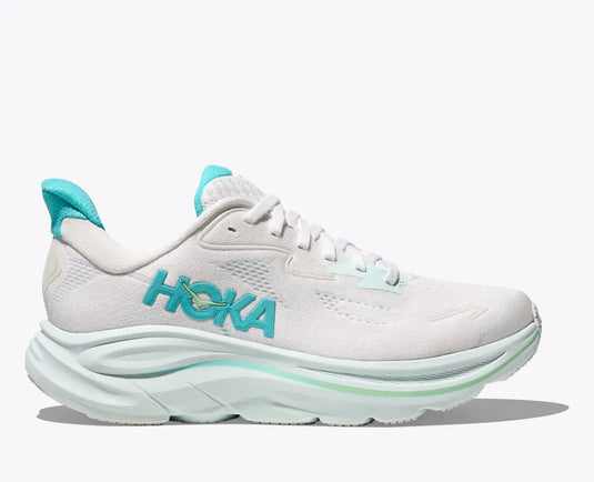Hoka One One Women's Clifton 10 Sneaker White / Cielo blue