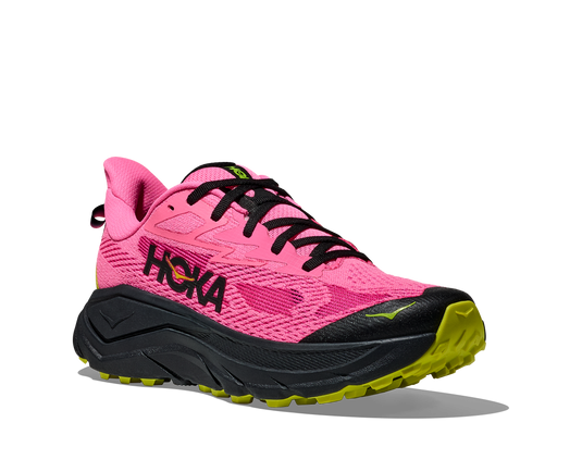 Hoka One One Women's Challenger 8 Trail Running Sneaker NEON ROSE / BLACK