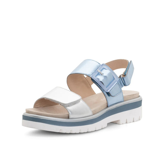 Ara Women's Malaga Sandal Silver Blue