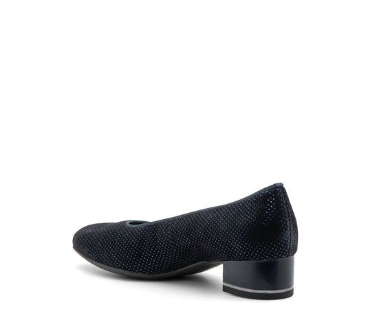 Ara Women's Gabrielle SP Women's Block Heel Pump 35mm midnight blue "puntikid" suede