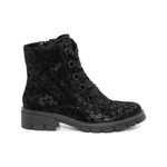 Ara Women's Dover Ankle Lace Boots Black Printed Leather