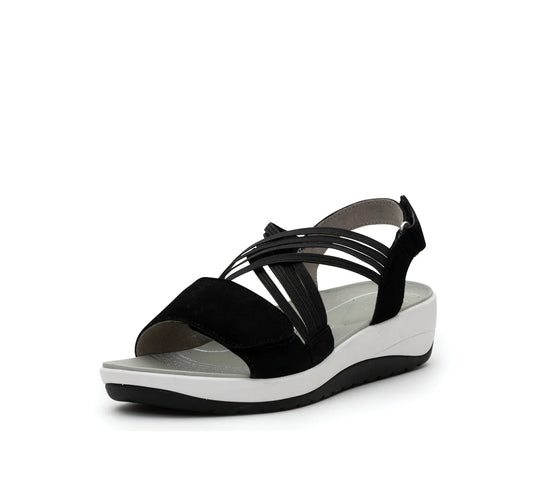 Ara women's Napoli-s Adjustable platform sandal Black