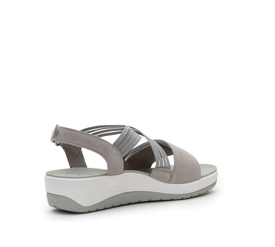 Ara women's Napoli-s Adjustable platform sandal Grey Suede