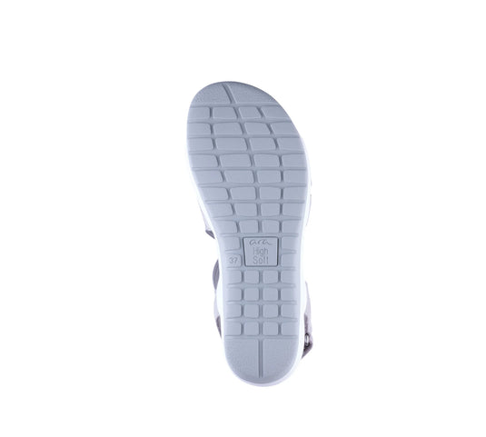 Ara women's Napoli-s Adjustable platform sandal Grey Suede