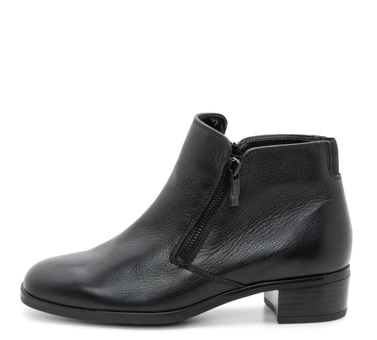 Ara Cervocalf Gem Women's Double Zip Ankle Boot- Black