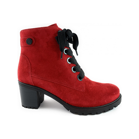 Ara Women's Mantova Lace-Up Ankle Boot Red Suede