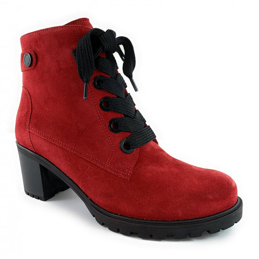 Ara Women's Mantova Lace-Up Ankle Boot Red Suede