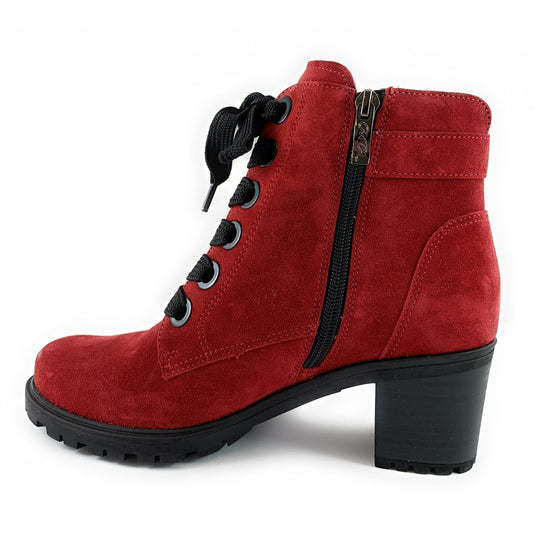 Ara Women's Mantova Lace-Up Ankle Boot Red Suede