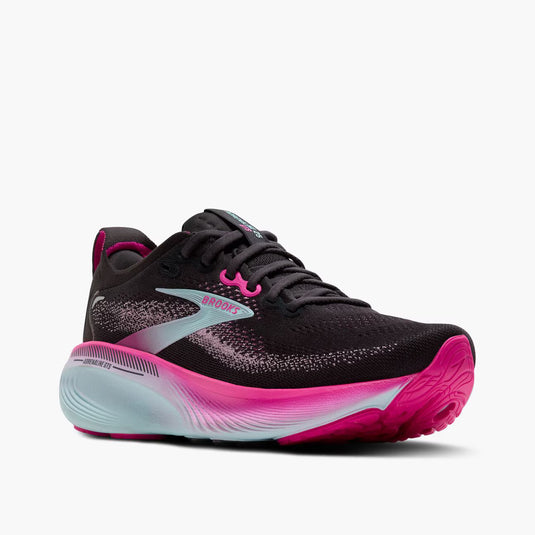 Brooks Women's Adrenaline GTS 25 Sneaker Black/Cyber Pink/Iced Aqua