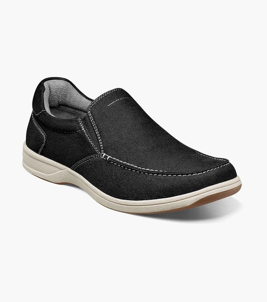 Florsheim Men's Lakeside Canvas Moc Toe Slip On Black