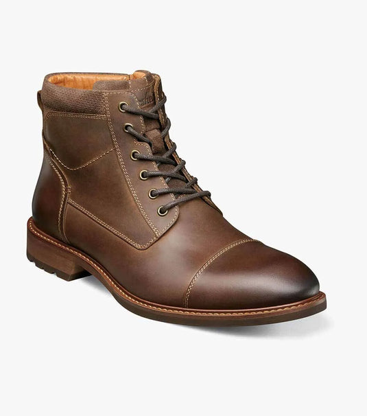 Florsheim Men's Lodge Cap Toe Lace Boot Brown