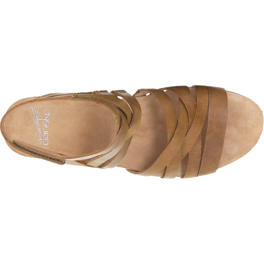 Dansko Women's Mirabella Cork Wedge Gladiator Sandals Tan