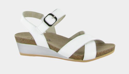 Naot Women's Throne Sandal Soft White Leather