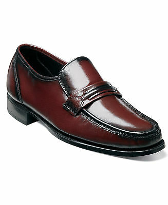 Florsheim Men's Como Moc Toe Strap Loafer Black Cherry