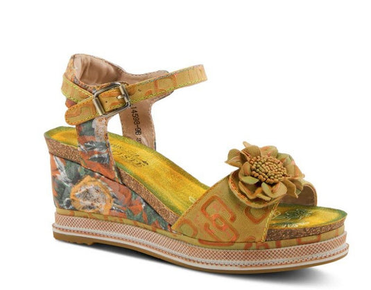 Spring Step L'Artiste Women's Vienrose-Fleur Sandals Yellow Multi