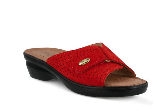 Spring Step Flexus Women's Kea Slide Sandals Red Suede