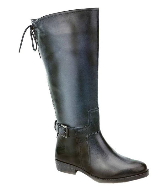 David Tate Women's Lasso Wide Calf Boot Black Leather