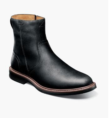 Florsheim Men's Norwalk Plain Toe Side Zip Boot Black - Free Socks