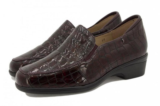 Piesanto Women's Slip On 215610 Wine Patent Crocco