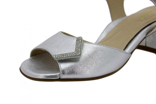 Piesanto Women's Dress Shoe Pearl Metal Suede Heel Sandal-230288