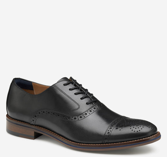 Johnston & Murphy Men's Conard Dress Cap Toe Black Leather