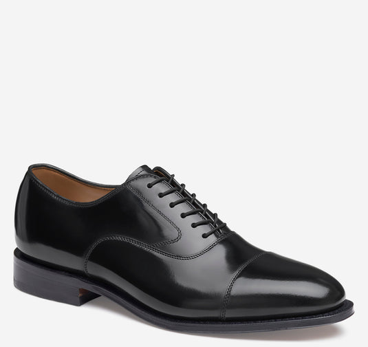 Johnston & Murphy Men's Melton Cap Toe Black Calfskin