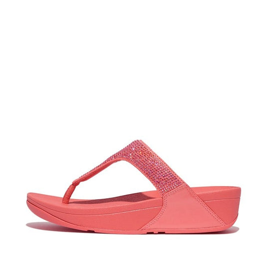 Fitflop Women's LULU Crystal Toe-Post Sandals Rosy Coral