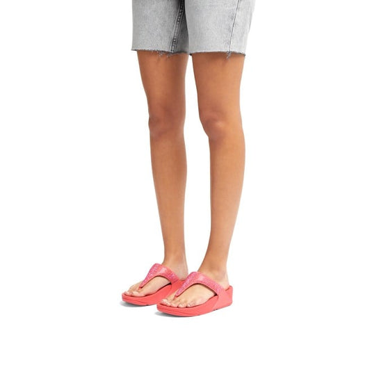 Fitflop Women's LULU Crystal Toe-Post Sandals Rosy Coral