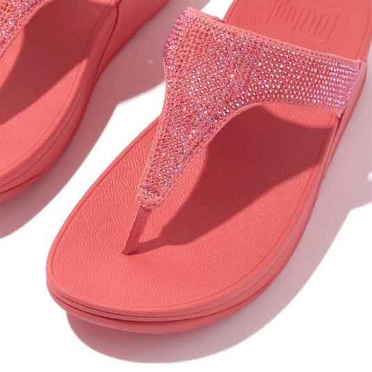 Fitflop Women's LULU Crystal Toe-Post Sandals Rosy Coral