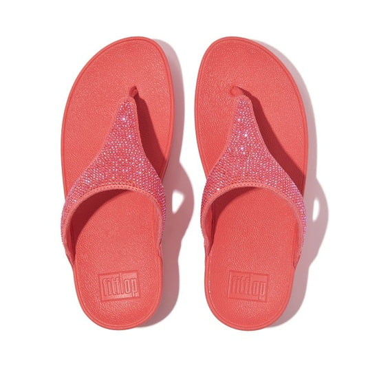 Fitflop Women's LULU Crystal Toe-Post Sandals Rosy Coral