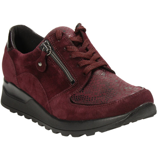 Waldlaufer Women's Hiroko-Soft Red Lace-Up Trainers