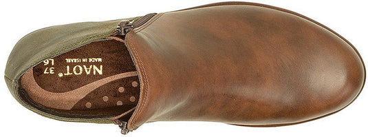 Naot Women's Helm Aura Bootie Pecan Brown/Oily Olive Suede