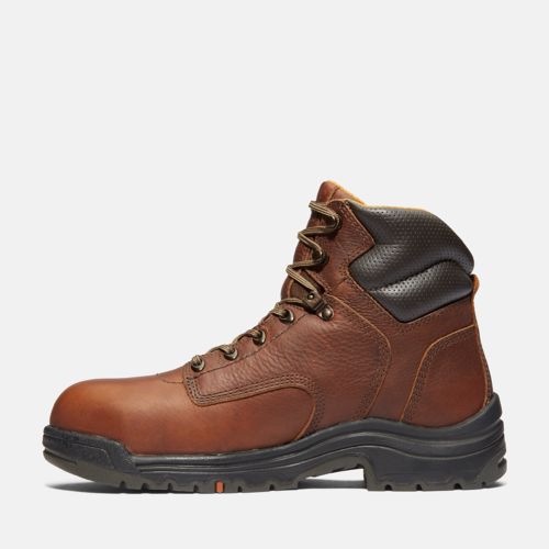 Timberland Men's Titan 6" Safety Toe Boot Coffee Full Grain