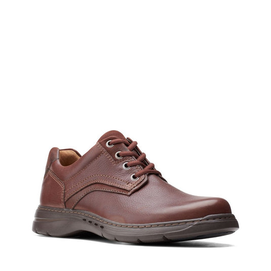 Clarks Un Brawley Pace Mahogany Leather