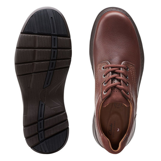 Clarks Un Brawley Pace Mahogany Leather