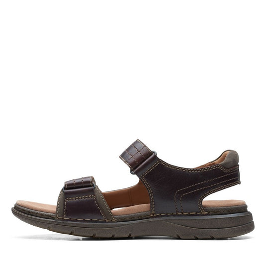 Clarks Men's Nature Trek Sandals Mahogany Combi