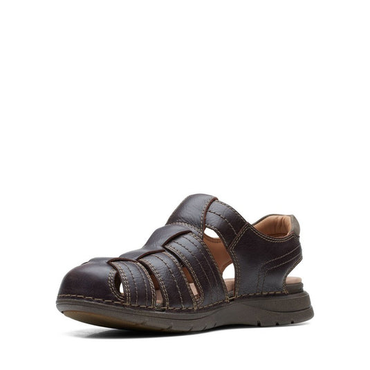 Clarks Men's Nature Limit Sandals Mahogany Leather