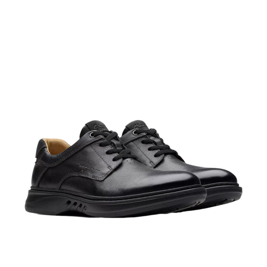 Clarks Men's Un Briley Pace Shoes Black Leather