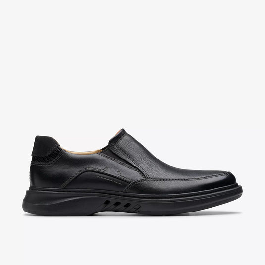 Clarks Men's Un Briley Step Slip on Black Leather