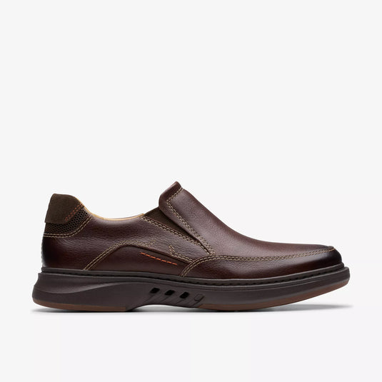 Clarks Men's Un Briley Step Slip on Mahogany Leather
