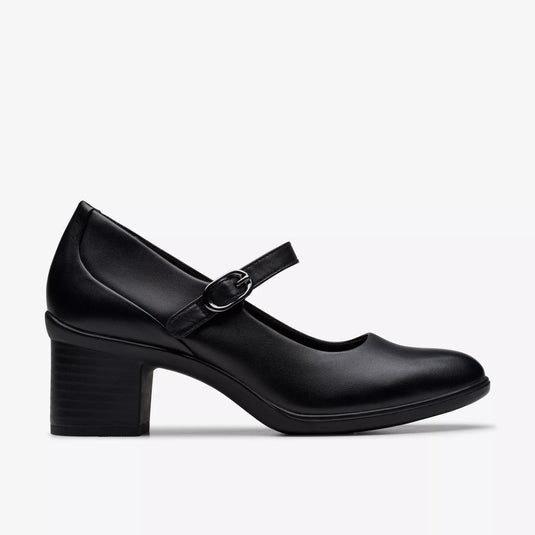 Clarks Women's Shaya Jane Dress Shoe Black Leather