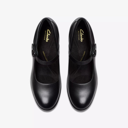Clarks Women's Shaya Jane Dress Shoe Black Leather