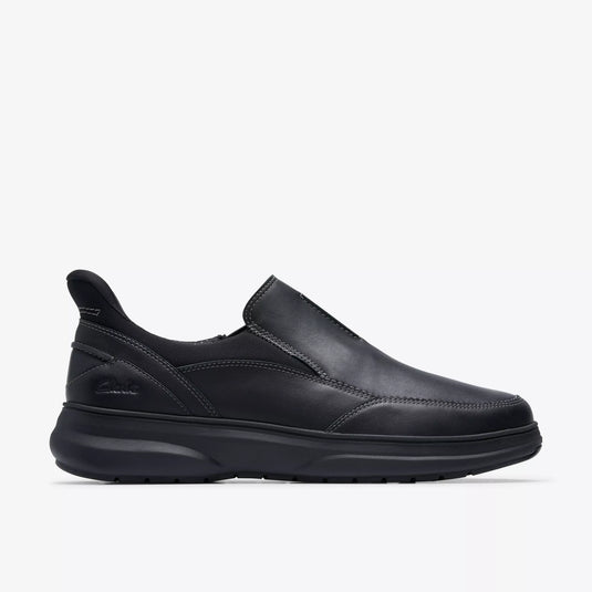 Clarks Men's Mullan Step Dress Shoe Black Leather