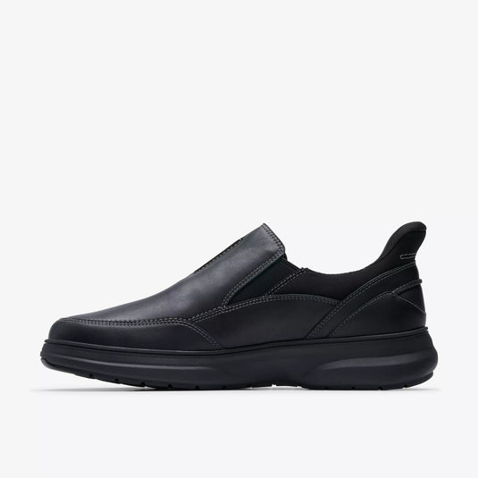 Clarks Men's Mullan Step Dress Shoe Black Leather