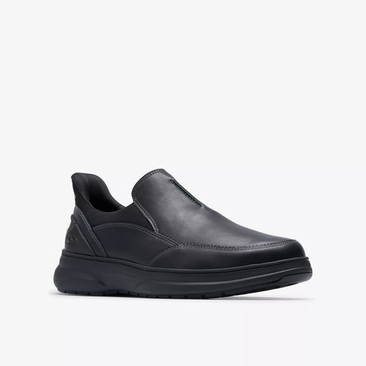 Clarks Men's Mullan Step Dress Shoe Black Leather