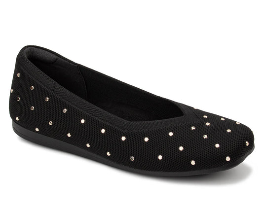Ros Hommerson Women's Niki Loafer Black Knit With Stud